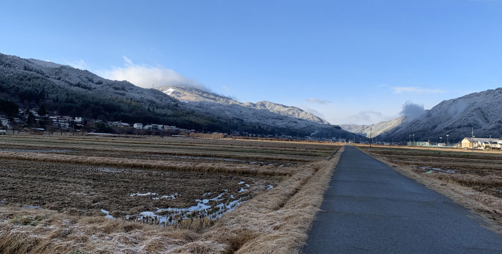 田んぼから見た位山